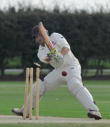 Sean Chamberlain is bowled for 68 at Grantham. Photo: Nigel West