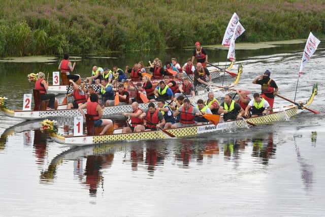 Boston Dragon Boat Festival. Race action.