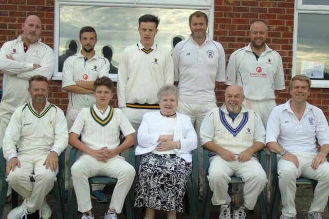 Caistor Hurdiss and HC Wrights combined XI, from left, back - Chris Janney, Ben Barrick, Kieran Brooker, Jon Wright, Ryan Mckitton; front - Lee Cearnes, Jacob Wright, Kathleen Smith (president), Terry Mckitton, Jon Challen. Not pictured: Megan Quinlan EMN-161208-124727002