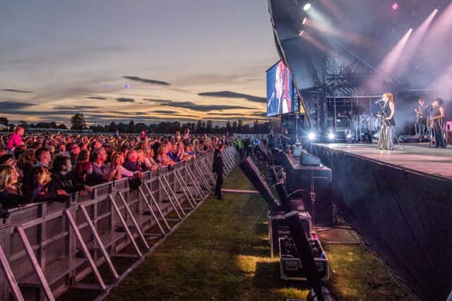 Jess Glynne performing at Market Rasen Racecourse. Photo: John Aron.