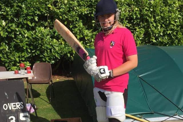 Becki Brooker reached her double hundred with successive boundaries off the final two balls of the innings EMN-160815-102427002
