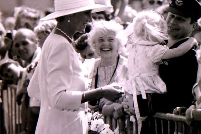 Princess Diana visits RAF College Cranwell for the Queen's Review in 1991. EMN-160815-142720001