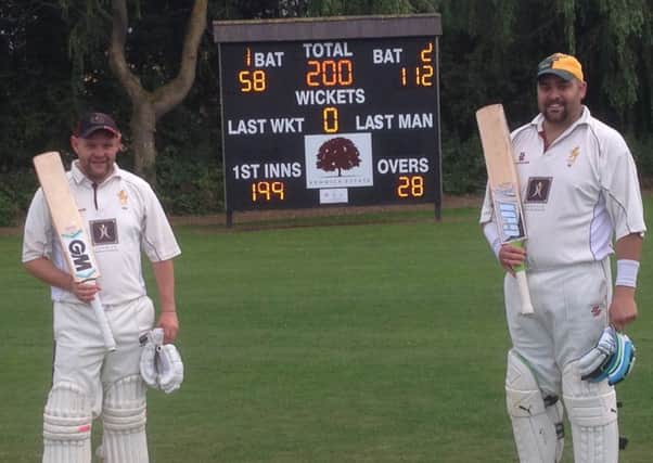 Louth Second XI batsmen Steve Wright (left) and Reggie Koen chased down the target single-handedly EMN-160815-155922002