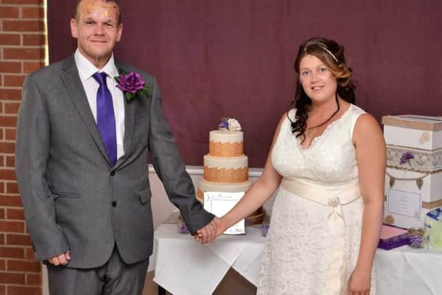 Chris and Emma Degnan on their second wedding day. EMN-160816-093115001