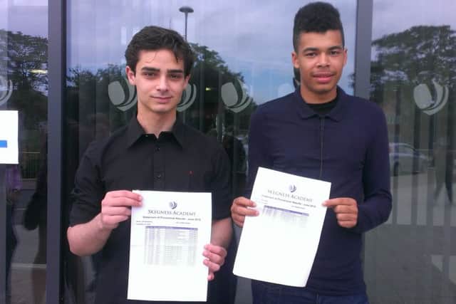 The wait is over for Vlad Brebeanu and Jorden Glenn of Skegness Academy. ANL-160818-102505001