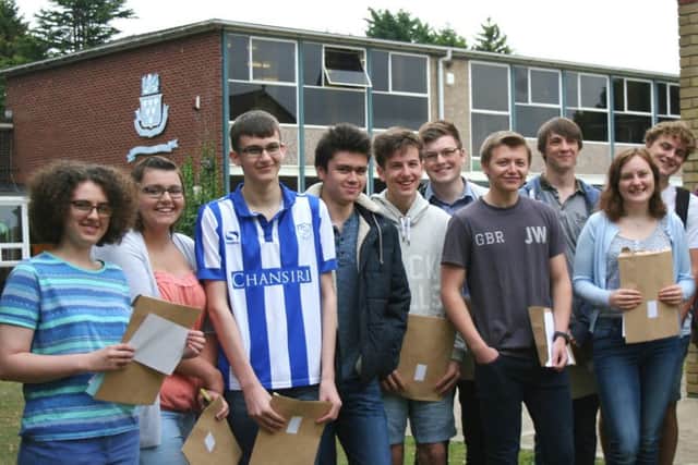 Alford Grammar School pupils celebrating their results.