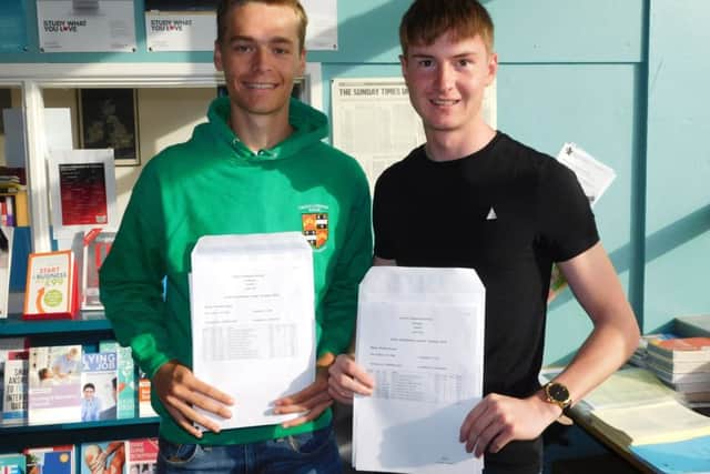 Carre's student Harrison Allen (A, B, C) will be studying sport and exercise science at Birmingham University while David Harrop (C, D, D) will be studying criminology at Sheffield Hallam University. EMN-160818-115934001