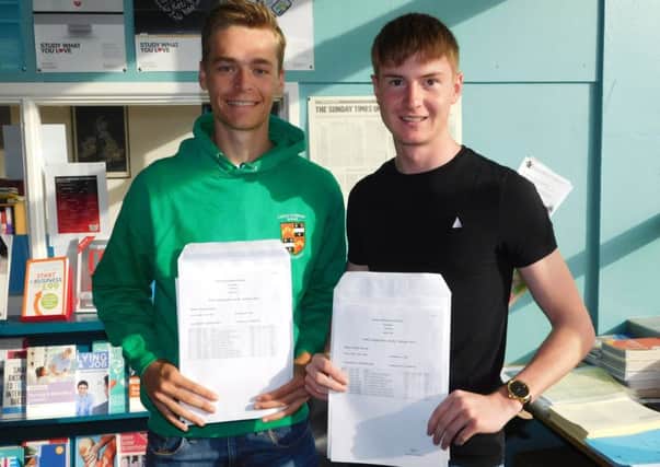 Carre's student Harrison Allen (A, B, C) will be studying sport and exercise science at Birmingham University while David Harrop (C, D, D) will be studying criminology at Sheffield Hallam University. EMN-160818-115934001