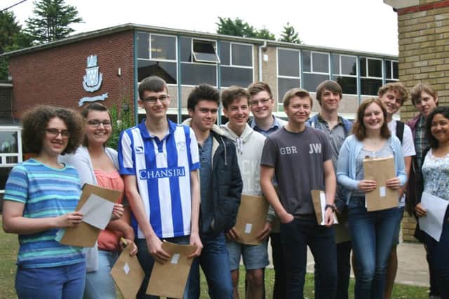 Students at Queen Elizabeths Grammar in  Alford celebrate their A-Level results. ANL-160818-122006001