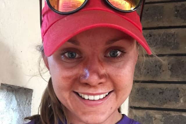 Michelle Morris - a little bit dusty after working on the construction of the school for Project Riandu.