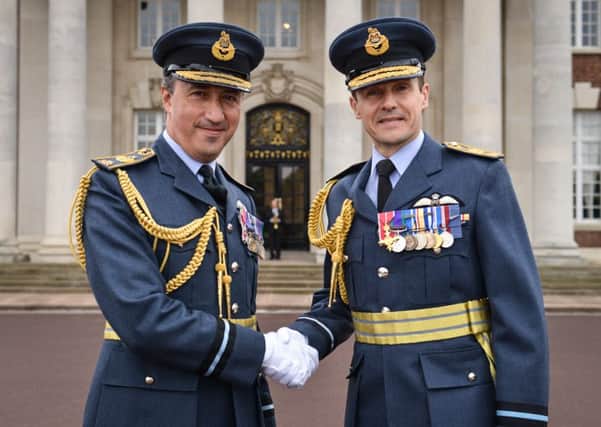 Air Cdre Luck (left) handing over command of RAF College Cranwell to Air Cdre Squires.

MOD Crown Copyright 2016 Photographed by Paul Saxby.