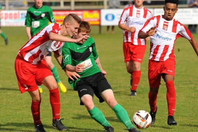 Action from Horncastle's 2-1 win over Brigg Town Reserves EMN-160822-112041002