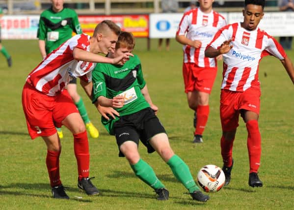 Action from Horncastle's 2-1 win over Brigg Town Reserves EMN-160822-112041002