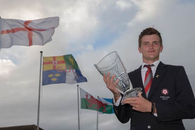 England's Ashton Turner with the trophy for individual player of the Tournament at the Home Internationals.
Pic Kenny Smith, Kenny Smith Photography
Tel 07809 450119 EMN-160822-150304002