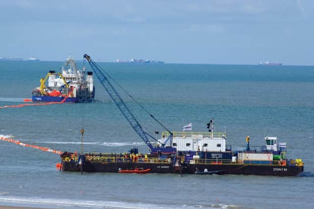 An example of undersea cabling work.