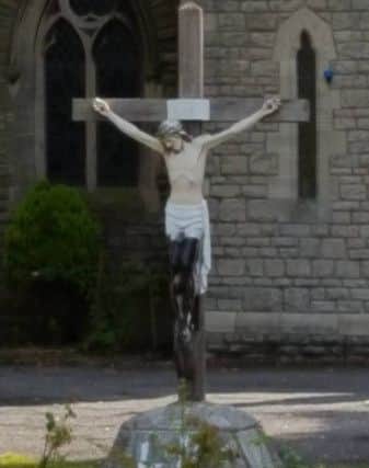 It is believed that the statue outside St Michael's Church was vandalised overnight (August 22-23).
