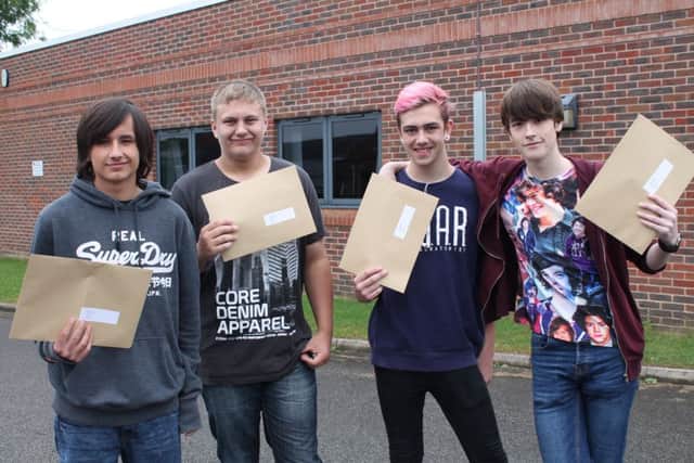 GCSE RESULTS: Adam Espin, Jamie Harrison, Conner Tellefsen and Logan Watkins.