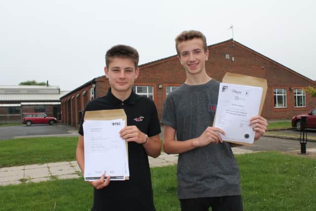 GCSE RESULTS: James Larder and Kristian Jackson.