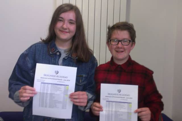 Didn't they do well? Olivia Vincent and Riley Watts at Skegness Academy. ANL-160825-111444001