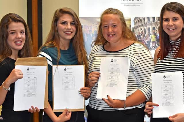 No Caption ABCDE
Fab four: This quartet at Barnes Wallis Academy were ready to celebrate their results, from left to right, Beth Pick, Sarah Dickson, Beth Appleyard and Niamh Bourke EMN-160825-124109001