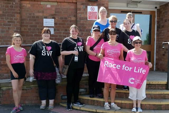 Some of the group who took part in the Slimming World Does Race for Life event.