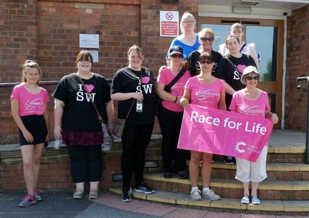 Some of the group who took part in the Slimming World Does Race for Life event.