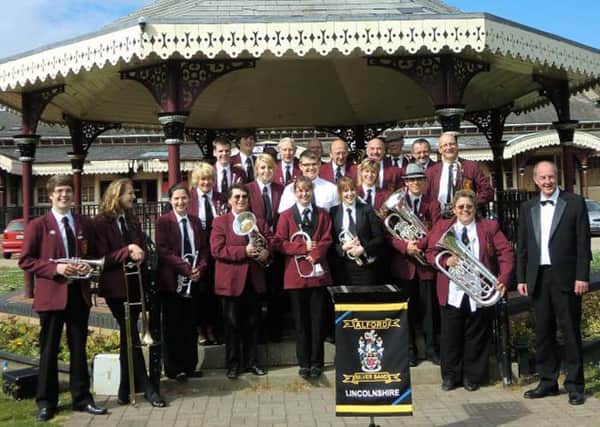 Alford Silver Band in Tower Gardens, Skegness. ANL-160829-131414001