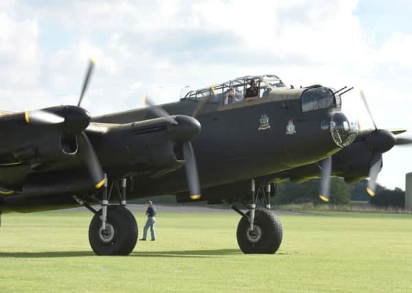 Props and Pistons event at Lincs Aviation Centre. Lancaster taxi run. EMN-160829-160302001
