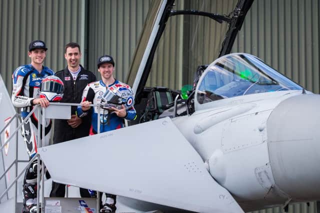 Riders from the MCE Insurance British Superbike Championship visited RAF Coningsby on Friday 26 August. CON-OFFICIAL-