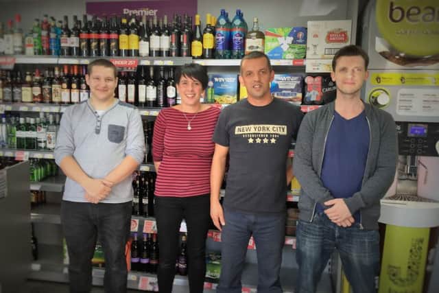 Wojciech Lorkievicz, director, Sam Watson and Tom Beaven, retail assistants, and Danny Hunt. EMN-160109-171003001