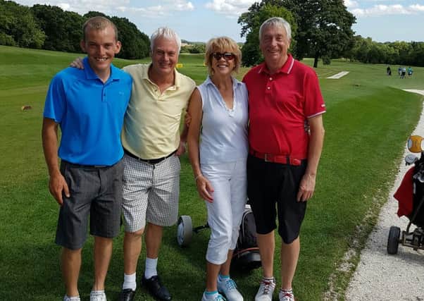Kenwick Park charity golf day - Special guest Duncan McKenzie (second from left) with team-mates, from left, Neil Pridgeon, Carol James, Clive James EMN-160109-114723002
