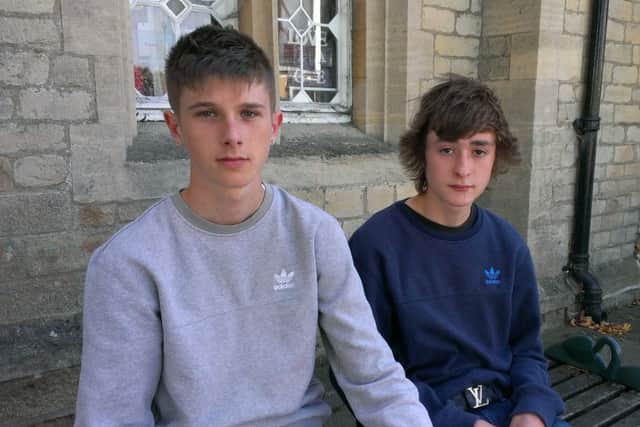 Connor Robson and Luke Callow, two Sleaford teenagers praised for rushing to the aid of a sick woman pensioner. EMN-160109-160509001