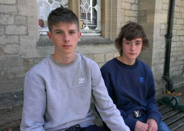 Connor Robson and Luke Callow, two Sleaford teenagers praised for rushing to the aid of a sick woman pensioner. EMN-160109-160509001