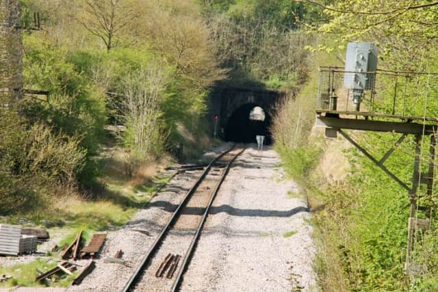 Kirton Tunnel, once a feature of the line, but now single track. EMN-160709-081228001