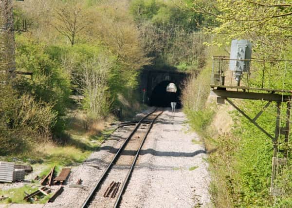 Kirton Tunnel, once a feature of the line, but now single track. EMN-160709-081228001