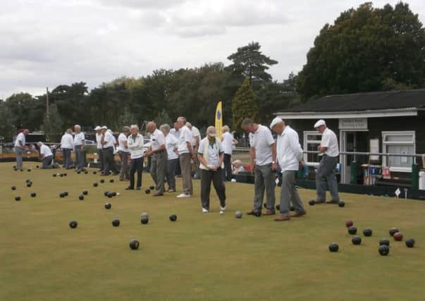 A busy green at Jubilee Park Bowls Club.