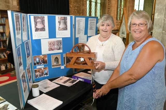 Heritage open weekend at Heckington Church. L-R Audrey Harrison and Becky Carr - members of St Andrew's Society of Change Ringers. EMN-161209-142454001
