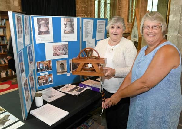 Heritage open weekend at Heckington Church. L-R Audrey Harrison and Becky Carr - members of St Andrew's Society of Change Ringers. EMN-161209-142454001