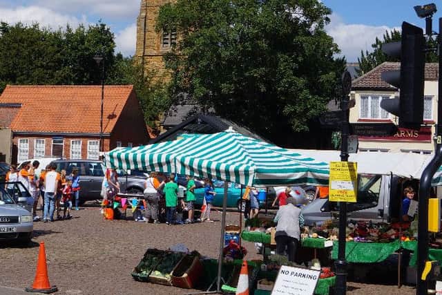 Market Rasen town centre on market day.