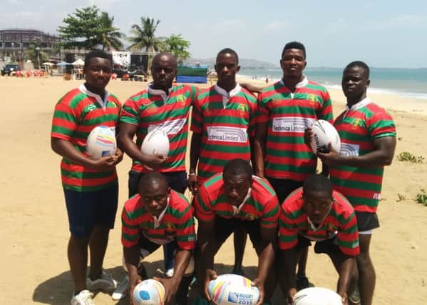 The Sierra Leone players pose proudly in their new kit EMN-160909-095644002