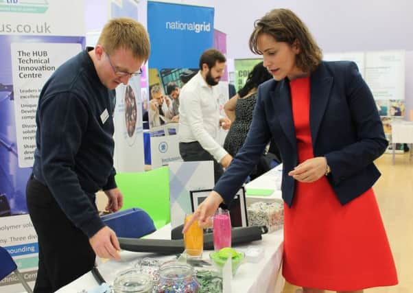 Victoria Atkins MP with Simon Thompson, quality manager at Luxus.