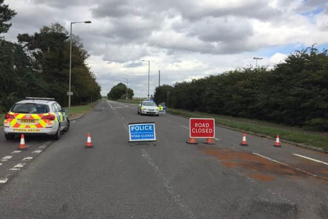 The A153 closed earlier today after two collisions. Photo by Lincolnshire Police EMN-160909-161538001