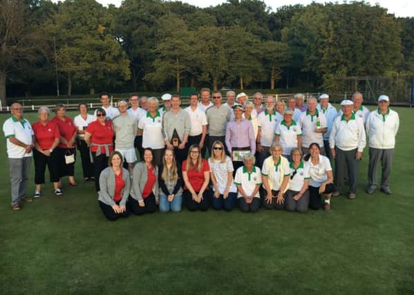 Jubilee Park bowlers welcome England Golf, Woodhall Spa to their green.