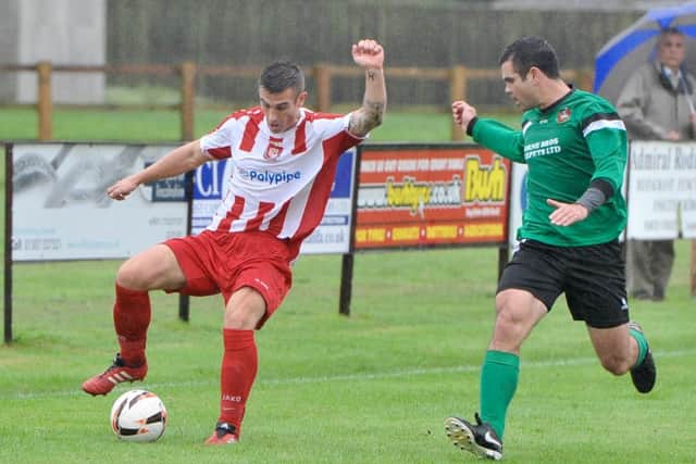 Action from Sleaford Town Reserves' 6-1 defeat to Horncastle Town on Saturday. Photo: Nigel West