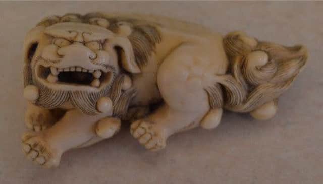 The netsuke was sold for Â£3,350 at the auction in Louth.