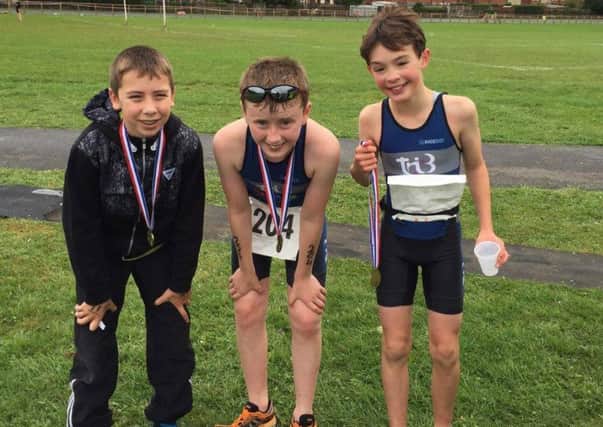 Pictured are Tom, Will and Jack with their medals from Nottingham Junior Triathlon.