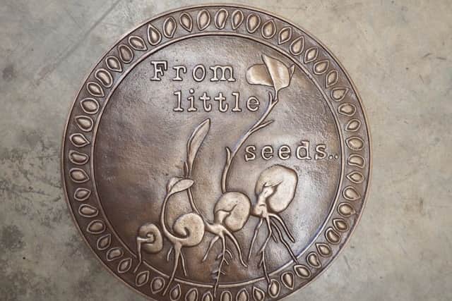 One of the bronze roundels from the When In Sleaford project. EMN-160916-181023001