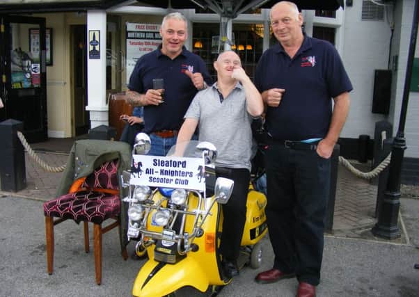 Sleaford All-Knighters all set for thisd weekend's scooter rally and ride out for charity. From left - Rob Castle, Nicky Reeves and Colin Sleight. EMN-160913-170840001