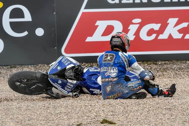 Kiyonari is pictured crashing out. Photo: Ian Wilson.