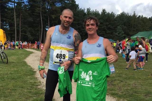 Carl (left) and Sean at the Sherwood Pines 10k EMN-160915-145015002